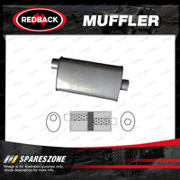 Redback Universal Muffler - 8" x 5" Oval 14" Long 3" Offset/Centre Mild Steel