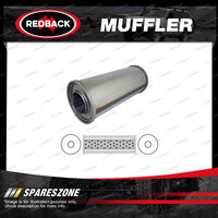 Redback Universal Muffler - 5" Round 12" Long 3" C/C Megaflow 409 Stainless