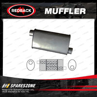 Redback Universal Muffler - 8" x 3 1/2" Oval 12" Long 1 1/2" Offset/Offset