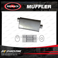 Redback Universal Muffler - 8" x 5" Oval 14" Long 1 3/4" Offset/Centre Triflow