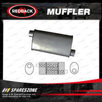 Redback Universal Muffler - 10" x 4" Oval 14" Long 2 1/4" Offset/Offset Triflow