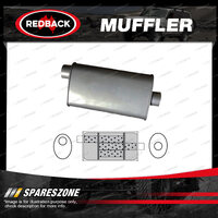 Redback Universal Muffler - 10" x 4" Oval 16" Long 2 1/4" Offset/Centre Triflow