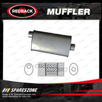 Redback Universal Muffler - 8" x 4" Oval 12" Long 2" Offset/Centre Triflow