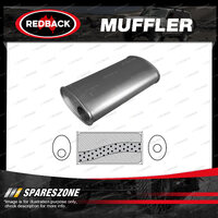 Redback Universal Muffler - 8" x 4" Oval 14" Long 2" O/C Megaflow No Spigots