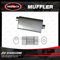 Redback Universal Muffler - 8" x 4" Oval 16" Long 2" Offset/Centre Triflow J535