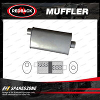 Redback Universal Muffler - 8" x 4" Oval 16" Long 2" Offset/Centre Chambered