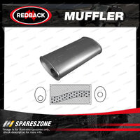 Redback Universal Muffler - 8" x 4" Oval 16" Long 2" Offset/Centre Megaflow