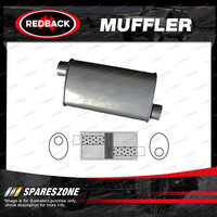 Redback Universal Muffler - 8" x 4" Oval 16" Long 2" Offset/Offset Baffled