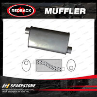 Redback Universal Muffler - 8" x 4" Oval 16" Long 2" Offset/Offset Megaflow