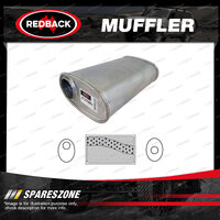 Redback Universal Muffler - 8" x 4" Oval 14" Long 2 1/2" O/C Megaflow No Spigots