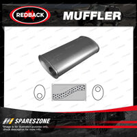 Redback Universal Muffler - 8" x 4" Oval 14" Long 2 1/2" Offset/Offset Megaflow