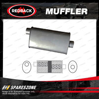 Redback Universal Muffler - 8" x 4" Oval 16" Long 2 1/2" Offset/Centre Chambered