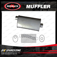 Redback Universal Muffler - 8" x 4" Wide Oval 16" Long Offset/Centre Megaflow