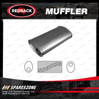 Redback Universal Muffler - 8" x 4" Oval 16" Long 2 1/2" Offset/Offset Megaflow