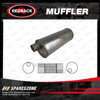 Redback Universal Muffler - 8" Round 18" Long 2 1/4" Offset/Offset Left Rotation