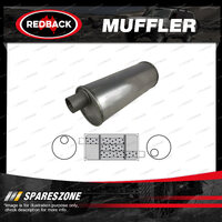 Redback Universal Muffler - 6" Round 22" Long 1 3/4" Offset/Offset Left Rotation