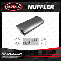 Redback Universal Muffler - 8" x 4" Oval 14" Long 2 1/2" O/O No Spigots