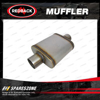 Redback Universal Muffler - 9" x 4" Oval 14" Long 2 1/2" C/C Spigots