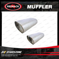 Redback Universal Muffler - 9" x 5" Oval 14" L 4" O/C 409 Stainless Unpolished