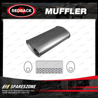 Redback Universal Muffler - 8" x 4" Oval 8" Long 2 1/4" O/O No Spigots