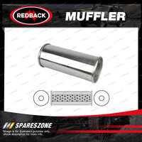 Redback Universal Muffler - 6" Round 14" Long 3 1/2" C/C Mega Power Stainless