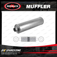 Redback Universal Truck Muffler - 6" Round 24" Long 2" C/C Chambered Aluminised