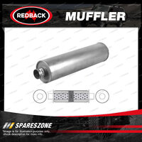 Redback Universal Truck Muffler - 6" Round 24" Long 2" C/C Baffled Aluminised