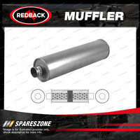 Redback Universal Truck Muffler - 6" Round 24" Long ID 2 1/4" C/C Baffled