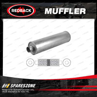 Redback Universal Truck Muffler - 6" Round 24" Long ID 2 1/2" C/C O/Cham/Baff