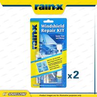 2 x Rain-X Automotive Laminated Windshield Repair Kits - Advanced Resin Formula