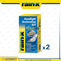 2 x Rain-X Headlight Restoration Kits - Deep Cleaning Polish and Sealant