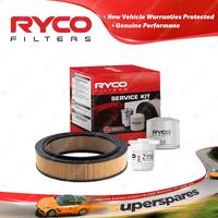 Ryco Oil Air Fuel Filter Service Kit for Ford Courier PC 4WD 4cyl 2.6L Petrol