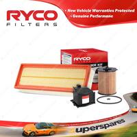 Ryco Oil Air Fuel Filter Service Kit for Citroen C4 1.6 HDI 4cyl Turbo Diesel