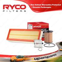 Ryco Oil Air Fuel Filter Service Kit for Citroen Berlingo B9C 03/2009-On