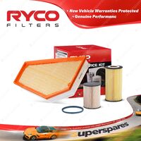 Ryco Oil Air Fuel Filter Service Kit for Volvo S40 MS77 D5 03/2007-08/2010