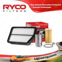 Ryco Oil Air Fuel Filter Service Kit for Hyundai Ix35 LM 4cyl Turbo Diesel D4HA