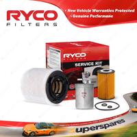 Ryco Oil Air Fuel Filter Service Kit for Volkswagen Polo 6R 66 TDI 4cyl 1.6L