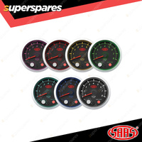 SAAS Tachometer Petrol 0-8K RPM Shiftlight 80mm Black Street Series 12V