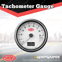 SAAS Tachometer 0-9K RPM Shiftlite 80mm In Dash Muscle Series I White