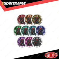 SAAS Speedometer Gauge 0 - 220 KPH 80mm In Dash Black Muscle Series 3