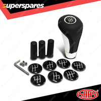 SAAS Car Gear Stick Shift Knob - Black Classic Combo Leather and Aluminium