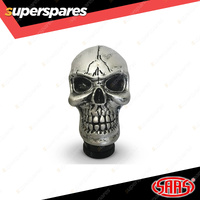 SAAS Skull Head Manual Car Gear Stick Shift Knob - Silver Universal SGKS02S