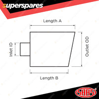 SAAS Stainless Steel Exhaust Tip ID 38mm Outlet ID 41mm Length 200mm