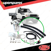 SAAS Oil Catch Tank Full Kit for Toyota Landcruiser 79 Series Polished Aluminium