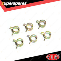 SAAS Hose Clamps Spring Size 6 suit 6mm (1/4") Hose Pack Of 6 Hose OD 11mm