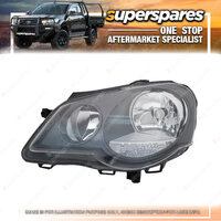 Superspares Left Headlight for Volkswagen Polo 9N Black 11/2005-02/2010