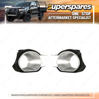 SILVER/BLACK Fog Light Cover Right & Left Side for Ford Ranger PX MK1 with Hole