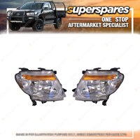 Pair of Right & Left Side Headlight for Ford Ranger PX 09/2011 - 05/2015