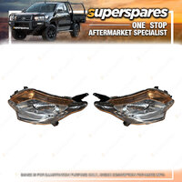 Right & Left Chrome Headlight for Mitsubishi Triton MQ With Orange Reflector