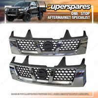 Chrome/Black Superspares Front Grille for Nissan Navara D22 11/2001 -11/2005